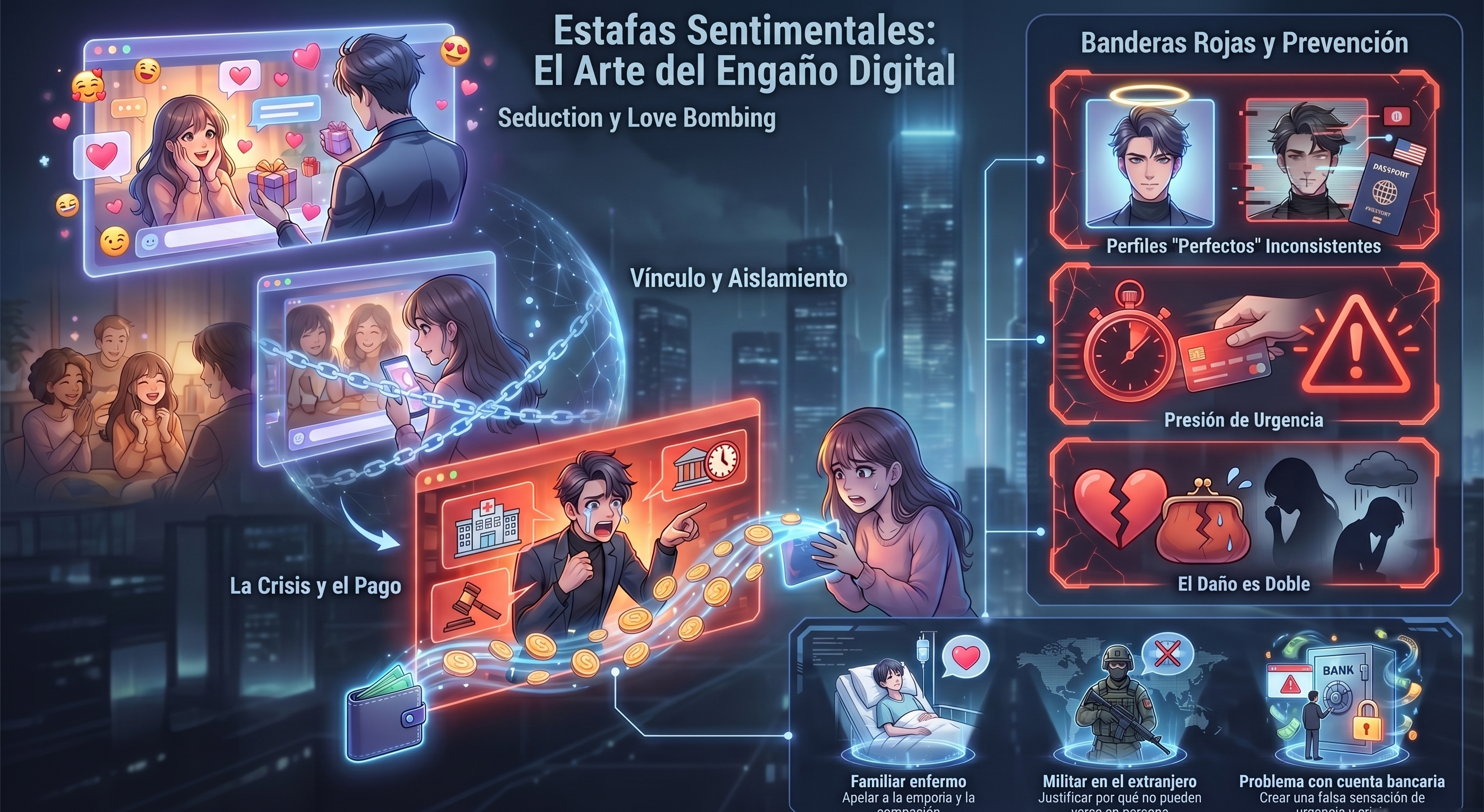 Estafas Emocionales y Engaños Digitales